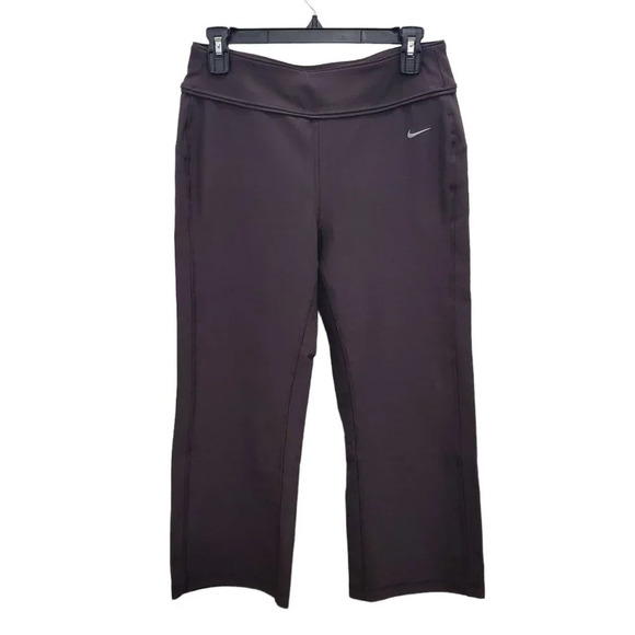 Nike‎ NikeFit Dry Women's Brown Basic Loose Fit Cropped Athletic Leggings Size S - Picture 1 of 5